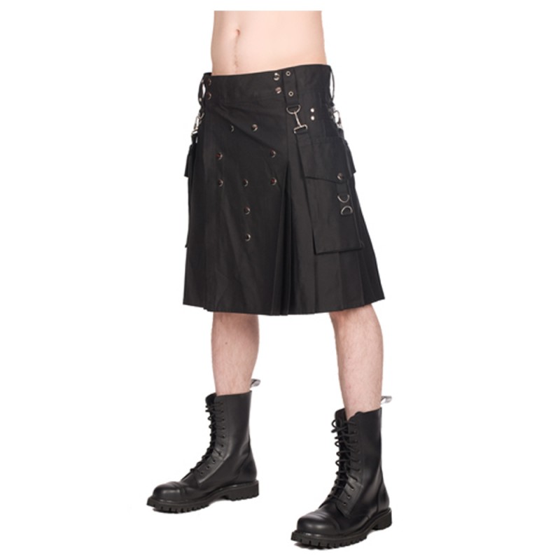 Men Gothic Punk Rock Kilt For Men Union Pistal Cotton 